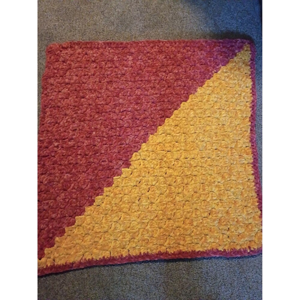 handmade corner-to-corner (C2C) crochet baby blanket or lap throw 33x32